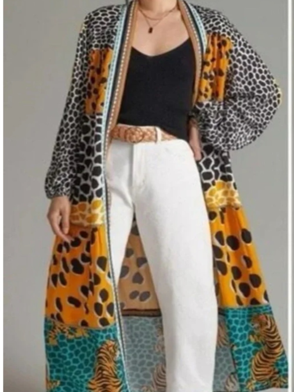 Anthropologie Conditions Apply Tiger Open Duster